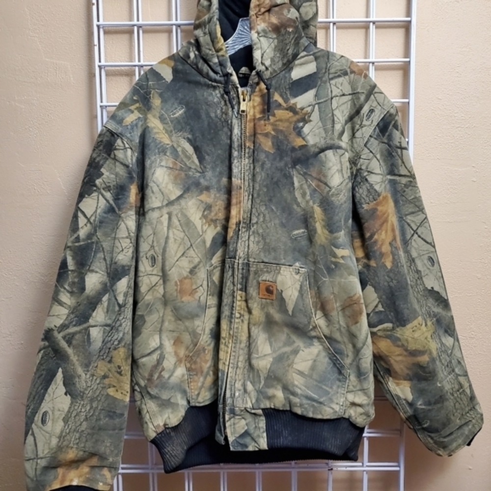 Vintage 2000s Carhartt Real Tree‎ Camo Hooded Heavyweight Active Jacket